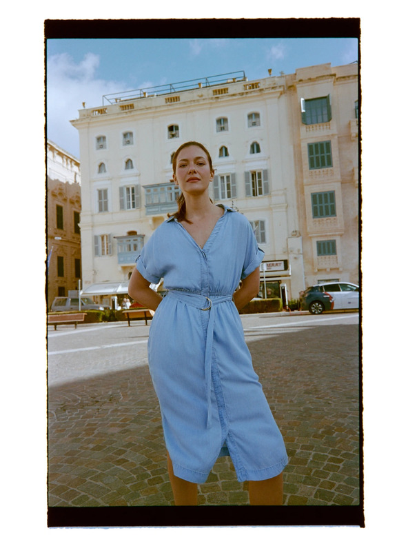 Moodo Blue belt dress Moodo