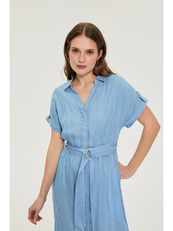 Moodo Blue belt dress Moodo