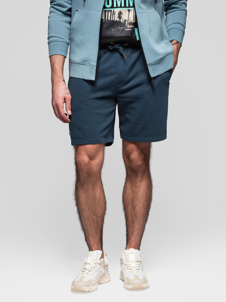 Ombre Clothing Комплект от две мъжки спортни панталонки със свободна кройка - тъмно синьо/тюркоазен V1 Z126 Ombre Clothing