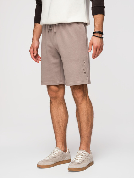 Ombre Clothing Комплект две мъжки спортни шорти regular fit от french terry джърси - бежово/светло зелено V2 Z125 Ombre Clothing