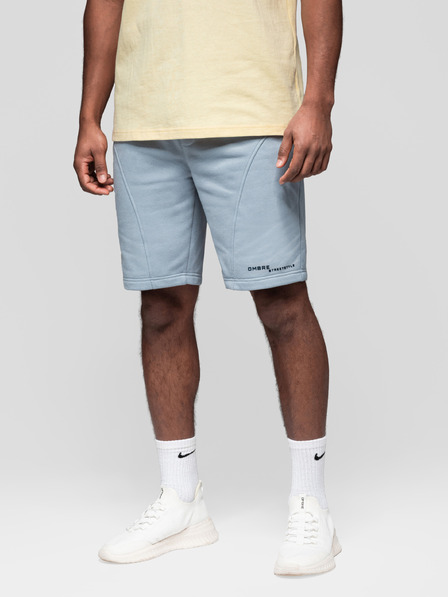 Ombre Clothing Комплект две мъжки спортни шорти с печат - светло синьо/тюркоазно V1 Z127 Ombre Clothing