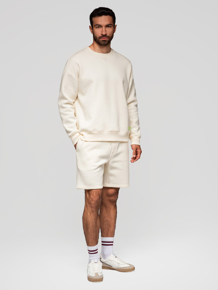 Ombre Clothing Комплект две унисекс къси панталони с еластичен пояс - крем/светло лилаво V1 Z129 Ombre Clothing