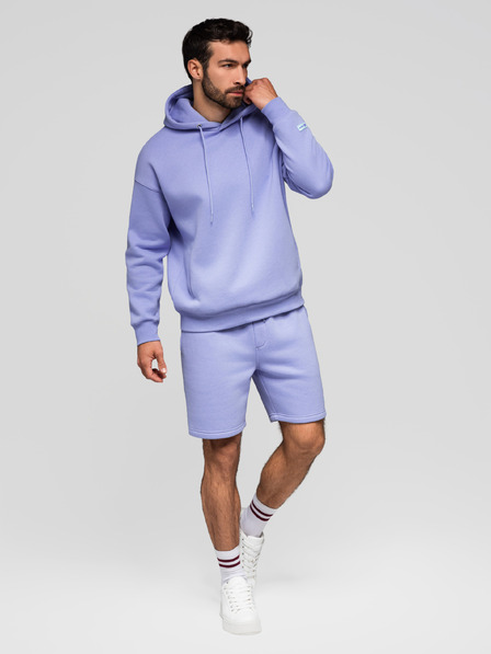 Ombre Clothing Комплект две унисекс къси панталони с еластичен пояс - светло синьо/светло лилаво V2 Z129 Ombre Clothing