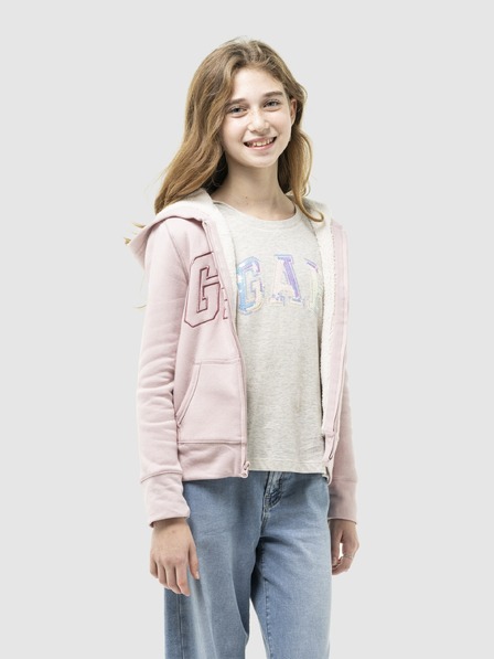 GAP Бебешки суитшърт от шерпа с логото на GAP