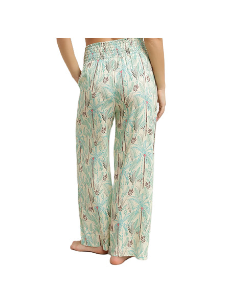 DIM DIM TROPICAL PANTS - Дамски плажни панталони - зелено - светло кафяво - крем