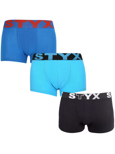 Styx Комплект три - детски боксерки Styx спортна гума многоцветни