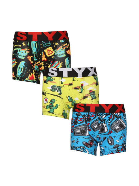 Styx Комплект три - детски боксерки Styx art спортна гума многоцветни