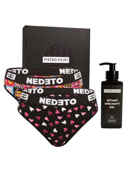 Nedeto Дамска подаръчна сада Комплект от два - бикини Nedeto и интимен гел Pietro Filipi