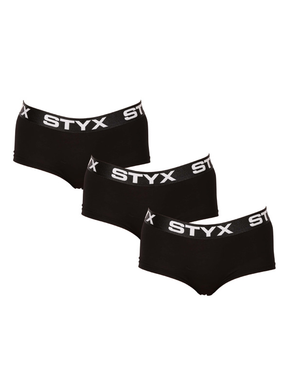 Styx Комплект от три - дамски бикини Styx с крачол черни