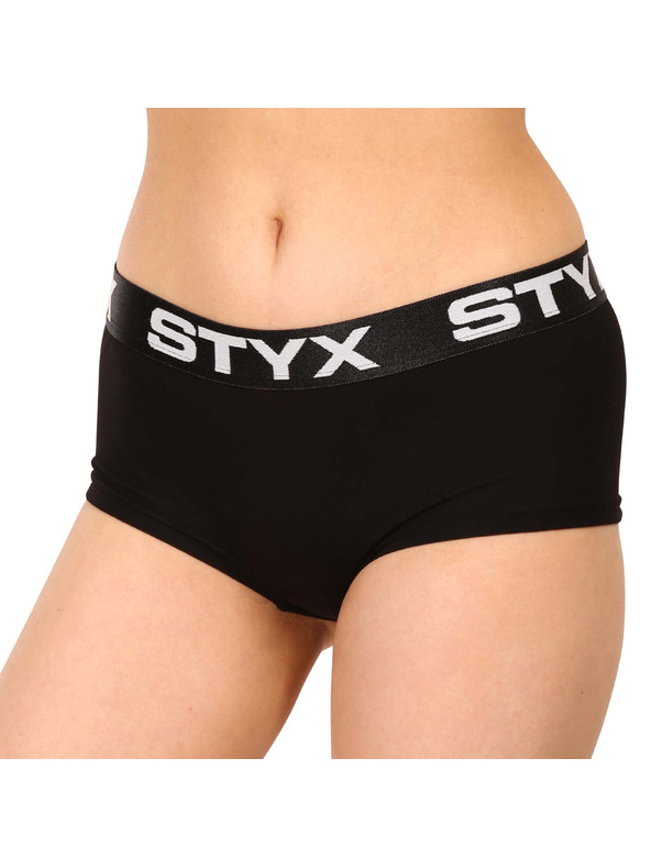 Styx Комплект от три - дамски бикини Styx с крачол черни