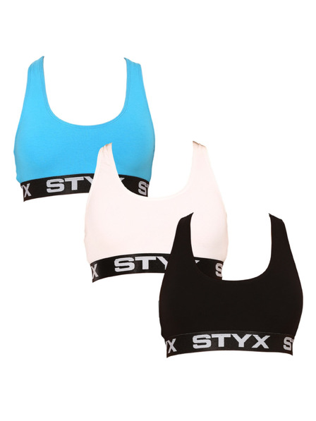 Styx Комплект от три - дамски спортен бюстгалтер Styx sport многоцветен