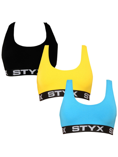 Styx Комплект от три - дамски спортен бюстгалтер Styx sport многоцветен