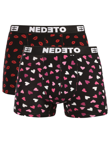 Nedeto Комплект от две - мъжки боксерки Nedeto Kiss and Hearts многоцветни