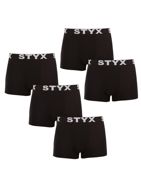 Styx Набор от пет - мъжки боксерки Styx спортен ластик надразмер черни