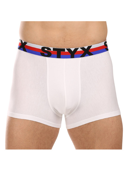 Styx Мъжки боксерки Styx спортен ластик бели триколор