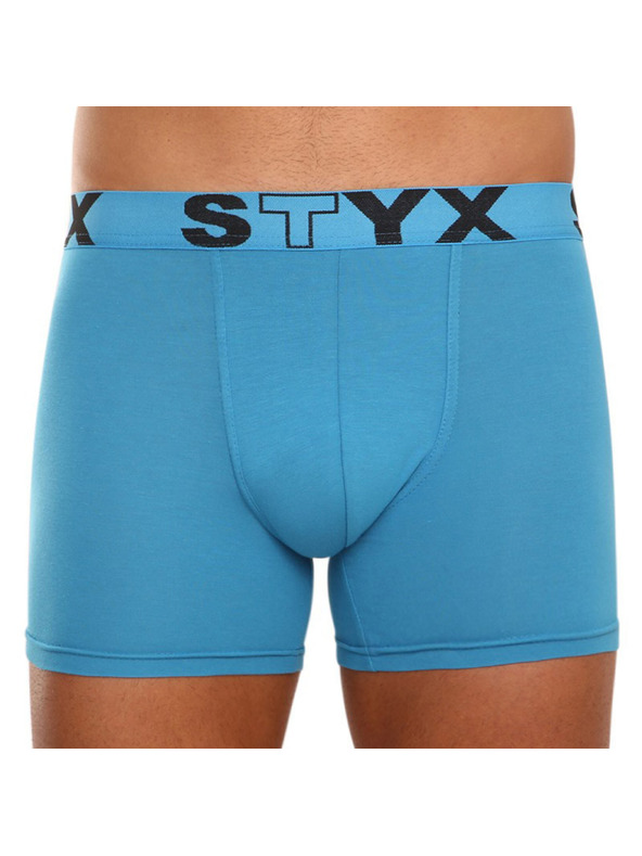 Styx Комплект от три - мъжки боксерки Styx long спортна еластика синьо
