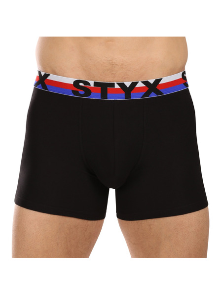 Styx Комплект от три - мъжки боксерки Styx long спортна еластика черно триколор