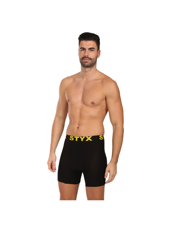 Styx Мъжки боксерки Styx long спортен ластик черни