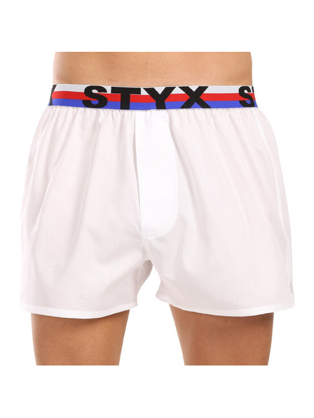 Styx Комплект от три - мъжки боксерки Styx спортна гума бели триколор