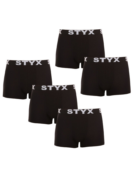 Styx Комплект от пет - мъжки боксерки Styx спортна гума черни