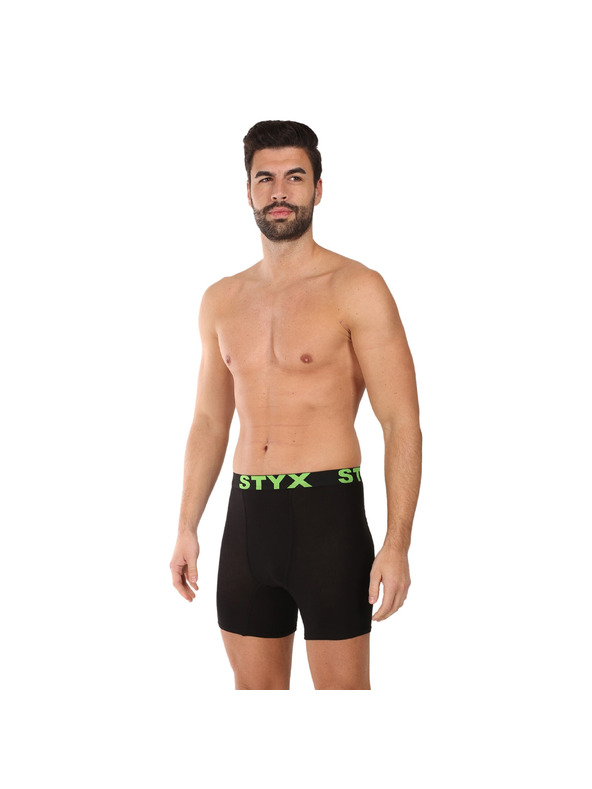 Styx Мъжки боксерки Styx long спортен ластик черни