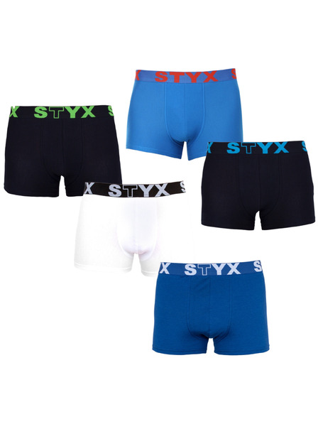 Styx Комплект пет - мъжки боксерки Styx спортна гума над размер многоцветни