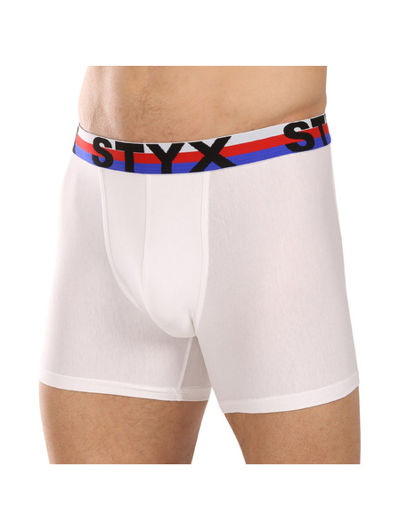 Styx Мъжки боксерки Styx long спортна гума бели триколор