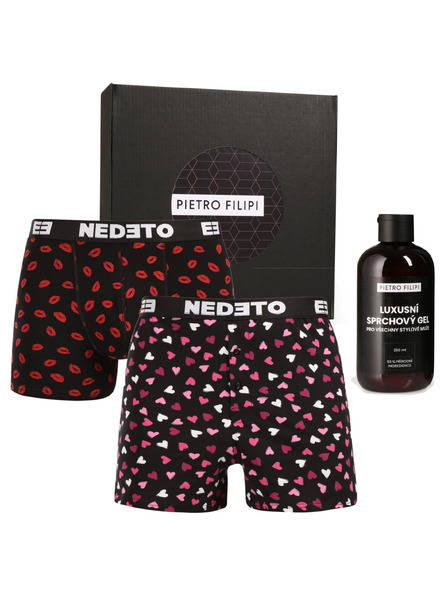 Nedeto Мъжки подаръчен комплект боксерки и боксерки Nedeto и душ гел Pietro Filipi