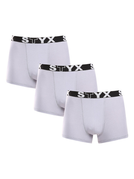 Styx Комплект от три - мъжки боксерки Styx спортни ластични сиви