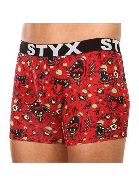 Styx Червени мъжки боксерки с шарка Styx Zombie