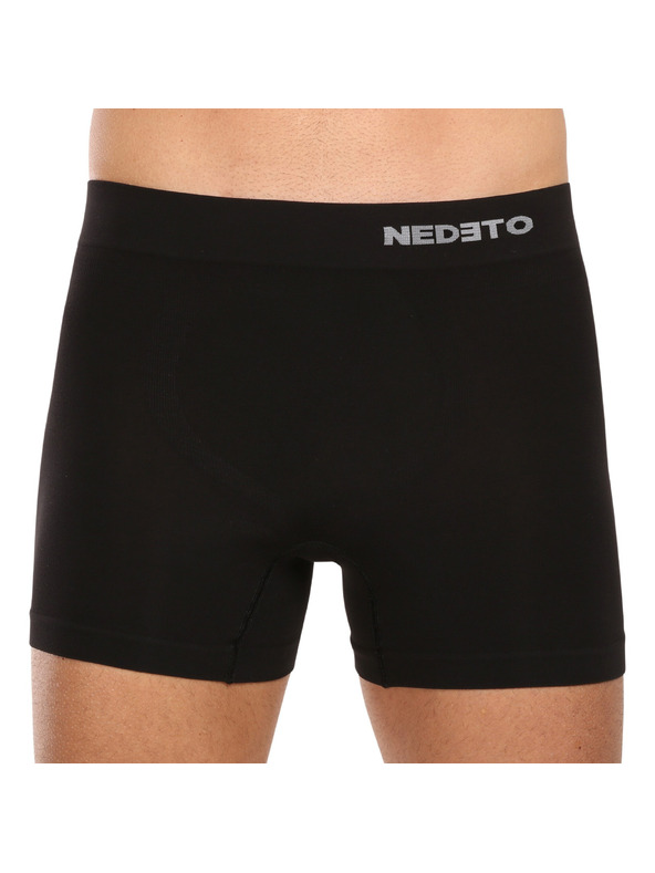 Nedeto Комплект от три безшевни бамбукови боксерки в черно Nedeto