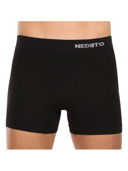 Nedeto Комплект от три безшевни бамбукови боксерки в черно Nedeto