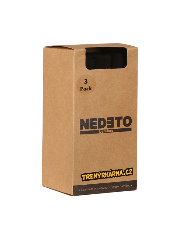 Nedeto Комплект от три безшевни бамбукови боксерки в черно Nedeto