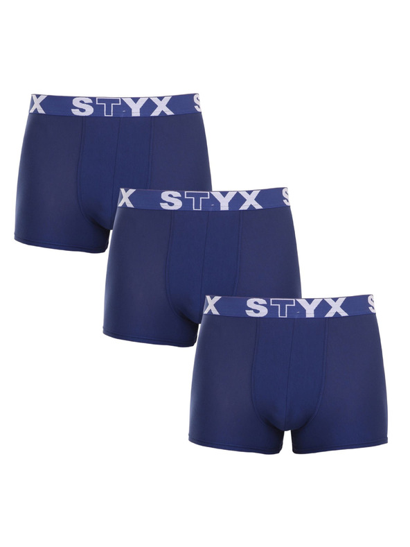 Styx Комплект от три мъжки боксерки в тъмно синьо STYX