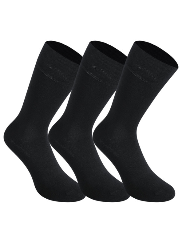 Styx 3PACK Styx Високи бамбукови чорапи Черно
