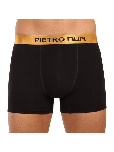 Pietro Filipi Комплект от два - мъжки боксерки Pietro Filipi черни Metalic gold