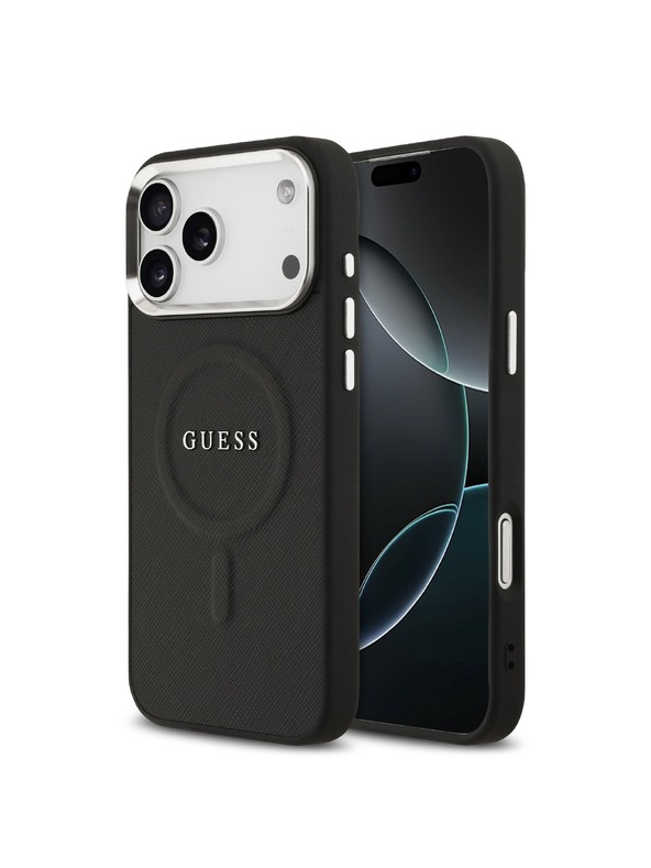 Guess Guess PU Saffiano MagSafe Заден калъф за iPhone 17 Pro Max Black