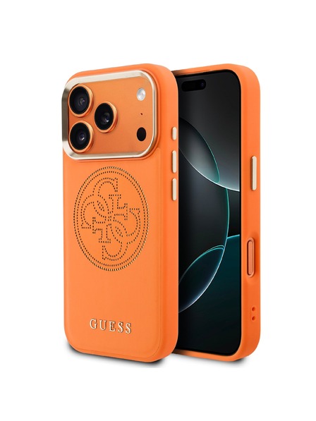 Guess Guess PU Perforated 4G Logo MagSafe Заден калъф за iPhone 17 Pro Max Orange