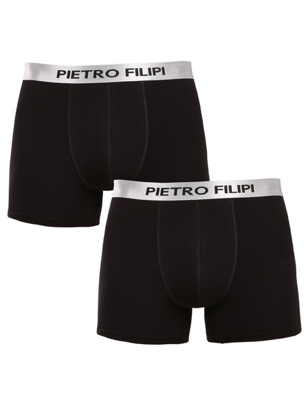 Pietro Filipi Комплект от два - мъжки боксерки Pietro Filipi черни Metalic silver