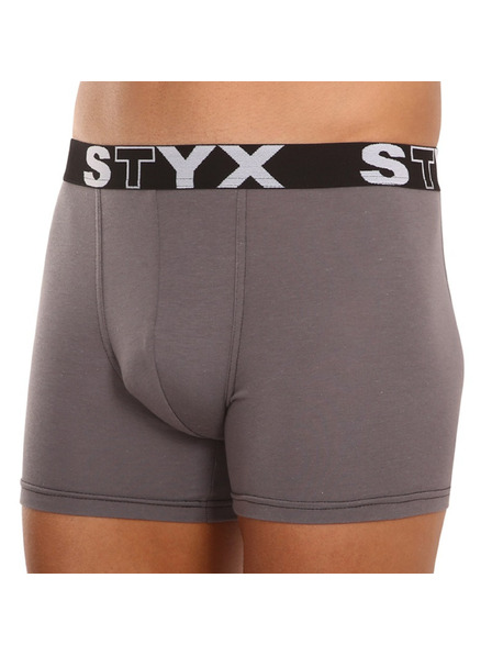 Styx Мъжки боксерки Styx long спортна гума тъмносиви