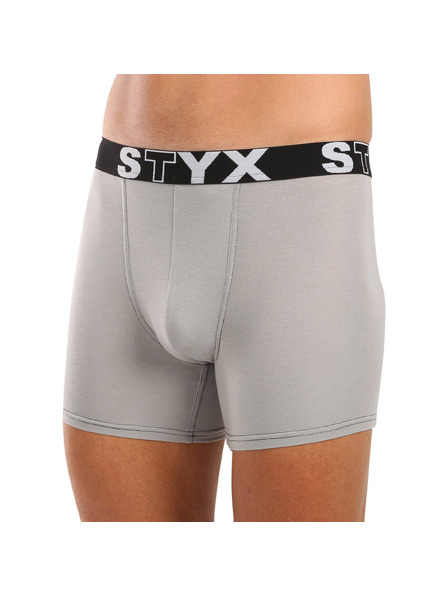 Styx Мъжки боксерки Styx long спортна гума светлосиви