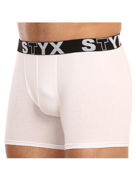 Styx Мъжки боксерки Styx long спортна еластична лента бели