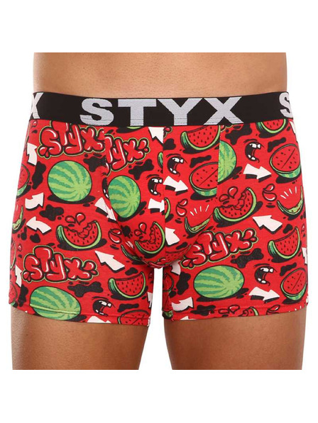 Styx Мъжки дълги боксерки Styx спортни еластични къси панталони диня