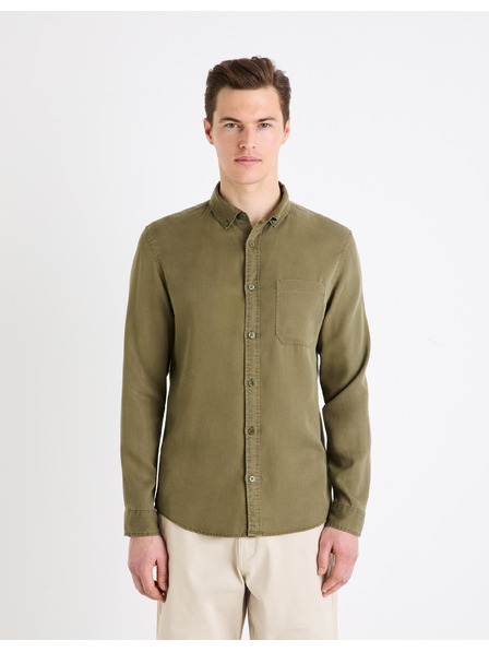Celio Мъжка риза в цвят каки Celio Gacocel