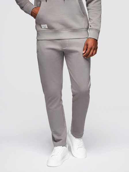 Ombre Clothing Мъжки спортен костюм: суитшърт с качулка + панталони regular fit - сива V8 Z120 Ombre Clothing