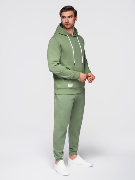 Ombre Clothing Мъжки спортен костюм памучен суитшърт + панталони джогър - зелен V3 Z121 Ombre Clothing
