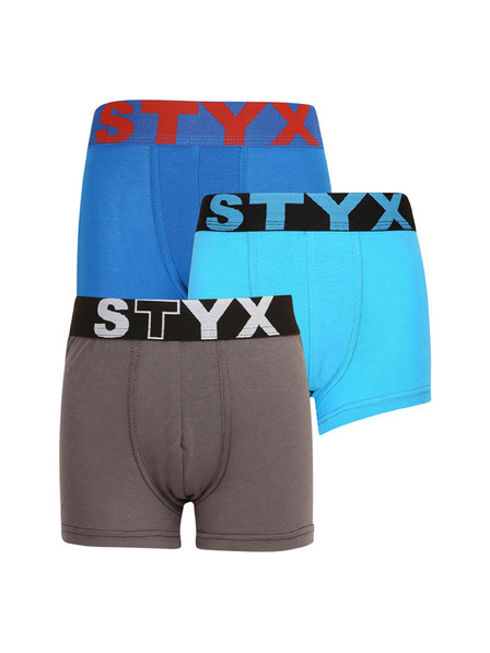 Styx Комплект три - детски боксерки Styx спортна гума многоцветни