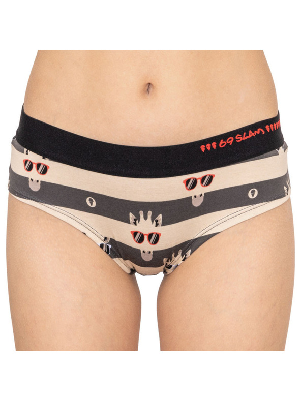 69slam Дамски бикини 69SLAM boxer bamboo giraffe stripes