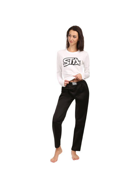 Styx Дамска пижама Styx черно-бяла