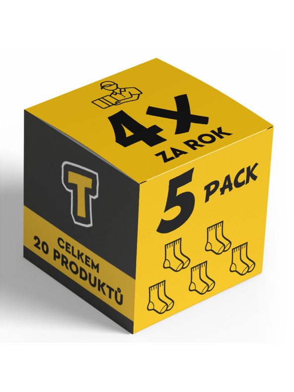 Nedeto 4x Комплект от пет - чорапи Nedeto високи бамбукови черни - тримесечен годишен абонамент